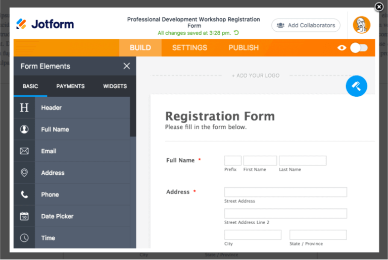 JotForm 4.0: Easy Custom Forms for Your event